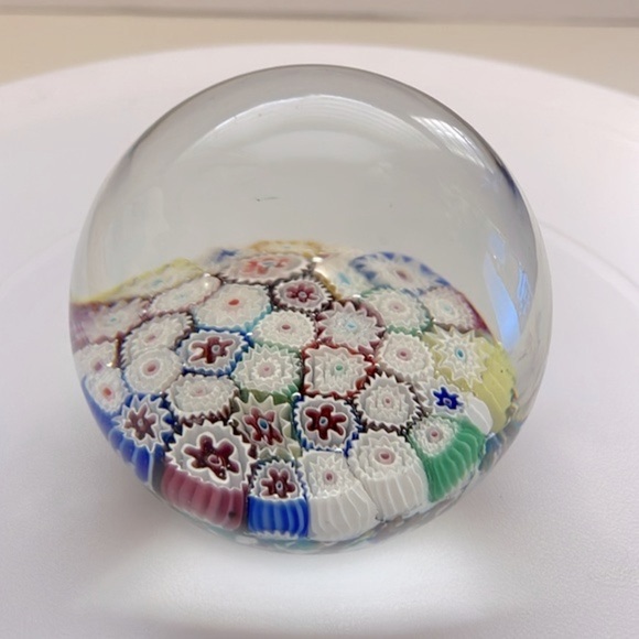 Millefiori Art Glass Paperweight Dome - Picture 2 of 8